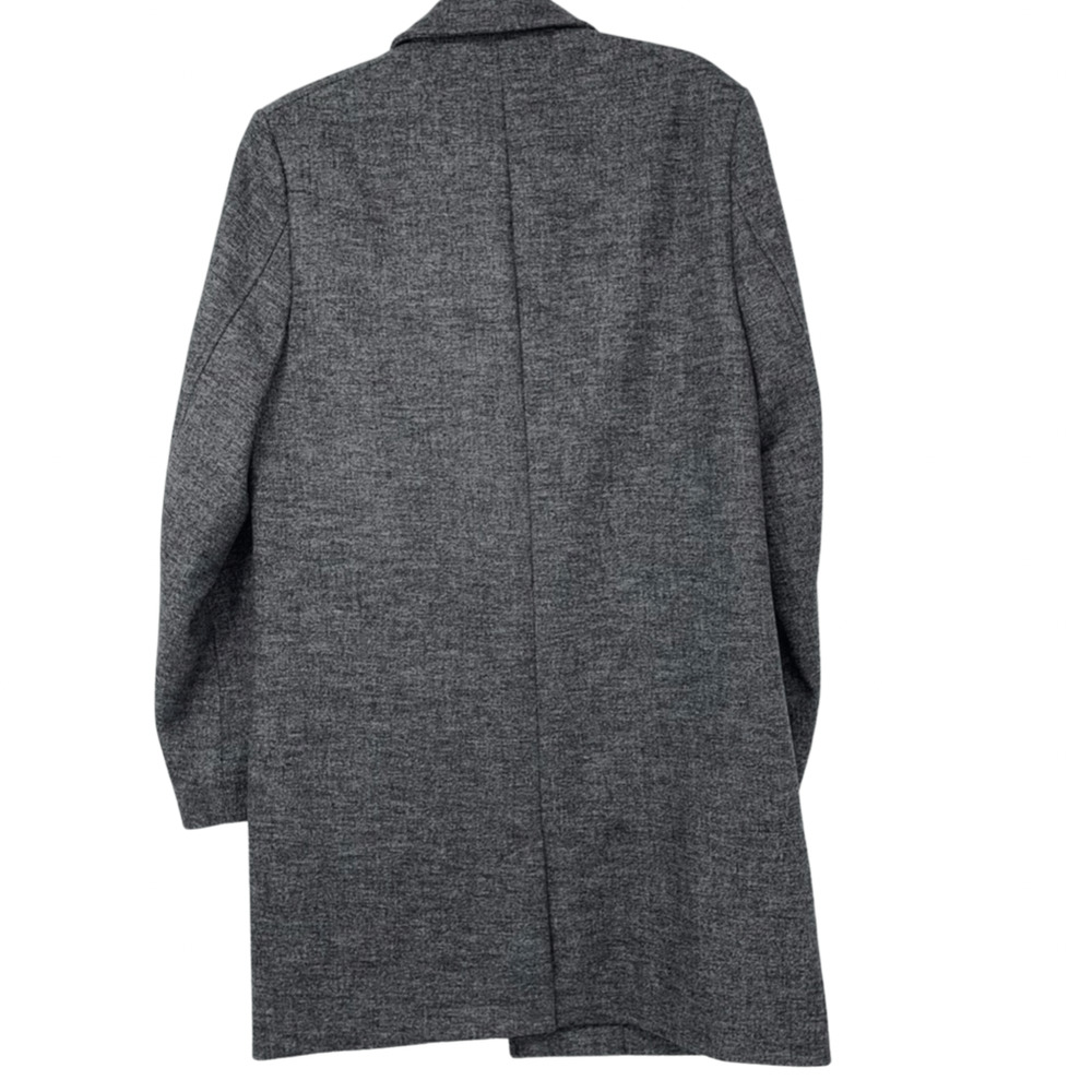 TOPMAN WOOL BLEND NOTCHED LAPELS CLASSIC TAILORING DETAILS OVERCOAT MEDIUM - Picture 2 of 5